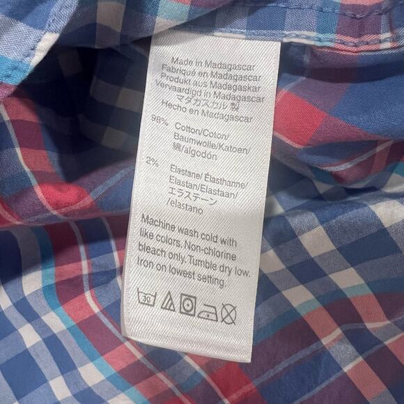 J Crew Men's Classic Button‎ Down Flex Washed Blue and Pink Plaid Size M - Picture 5 of 11